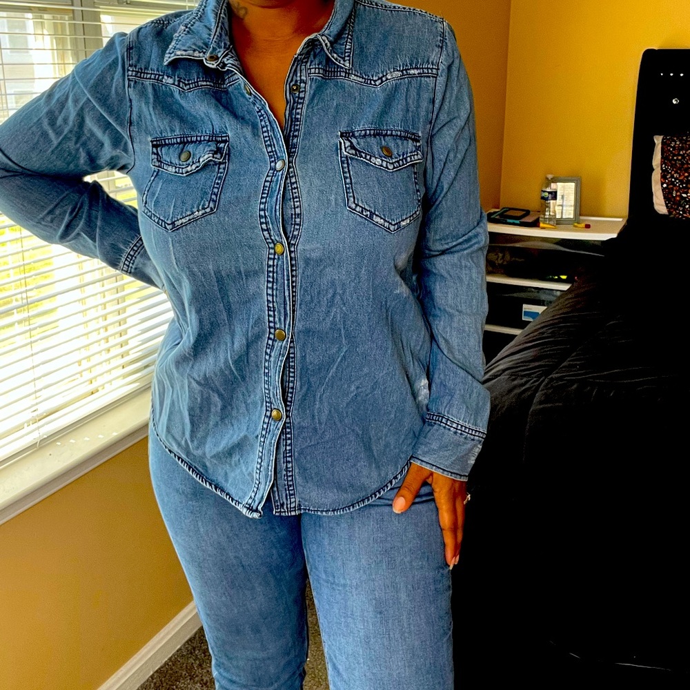 Denim buttoned down shirt